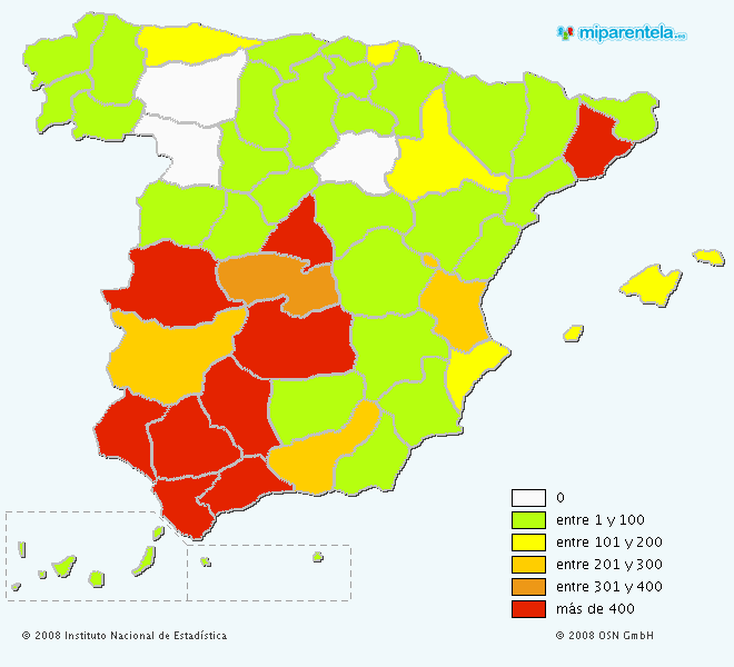 mapa distribución apellido pavon